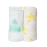 100% Organic Bamboo Muslin Swaddle Blankets (2 pack - 47