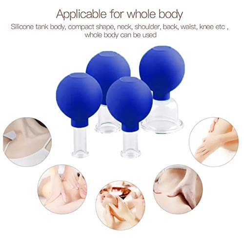 FeelFree Sport 4 Pieces Glass Facial Suction Cupping Set-Silicone Vacuum Suction Massage Cups Anti Cellulite Lymphatic… - Image 3