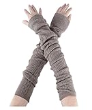 Novawo Women's Long Sleeve Fingerless Arm Warmers Gloves