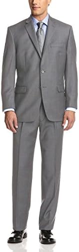Fuomo Men's Two Button Classic Fit Suit GREY (40 Regular US / 50R EU / Waist 34)