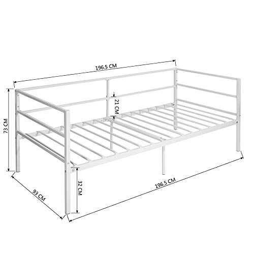 GreenForest Daybed Twin Size Bed Frame with Headboard and Stable Steel