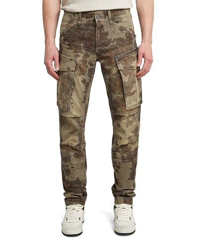 G-STAR Hombres Rovic Zip 3D Regular Tapered Pants, Multicolor Vintage Dust Turf Forest Camo D02190-e081-h585, 31W / 32L