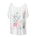 Haogo Women's Deers Print Short Sleeve T-shirt Tops