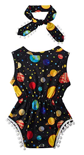 41M4NTo8qXL BFUSTYLE Newborn Toddler Baby Girl Floral Bodysuit Romper Summer Casual Outfit + Headband - Image 3