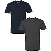 Next Level Apparel Mens Premium Fitted Short-Sleeve Crew Midnight-Heavy Metal(2Pack) XX-Large
