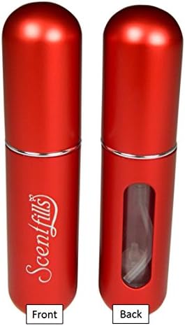 Scentfills Red Refillable Mini Perfume Bottle Spray, 0.17 Ounce (Red)