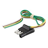 CURT 58030 Trailer Side 4-Way Trailer Wiring Harness with 12-Inch Wires, 4-Pin Trailer Wiring