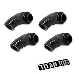 EKWB EK-AF G1/4" 2x45&deg; Angled Fitting, Black, 4-Pack