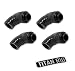 EKWB EK-AF G1/4" 2x45&deg; Angled Fitting, Black, 4-Pack