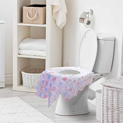 Toilet Seat Covers Disposable Extra Large 20 Packs, Waterproof & Non Slip, Keep Clean, Individually Wrapped for Travel or Home, Toddlers Potty Training, Suitable for Adults, Pregnant Women (Star)