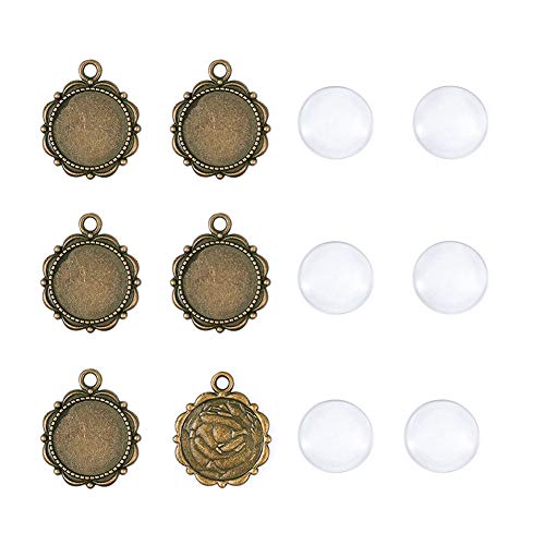 PH PandaHall 6 Couleurs Bezel Pendentif Plateaux, Vintage Ovale Vierge Lunette Pendentif Ovale Charms Fit 24x18mm Cabochons Pour Résine Art Bouquet De Mariée Mariage Mariées Graduation