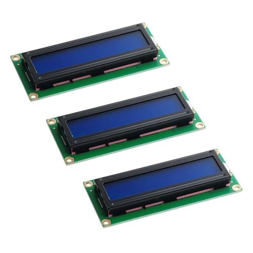 Stemedu 3pcs 1602 LCD Display Module, 16x2 LCM Character Blue Backlight for DIY Smart Home, IoT Devices, Electrical Projects, Learning Boards