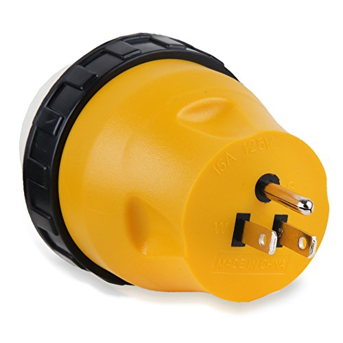 Proline Power 15A to 50A Female to Male Twist Lock RV Adapter Cord, Generator Trailer Camper Adapter Cable With 125V AC Plug. (HB50F/15M)
