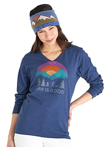 Life is Good Womens Long Sleeve Graphic T-Shirt Crusher Collection,Friends,Darkest Blue,Large
