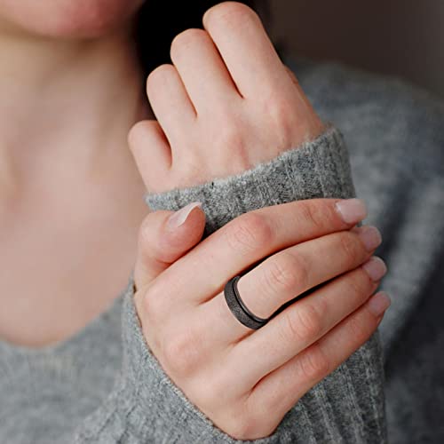 Supcare Black Spinner Ring Women Stainless Steel