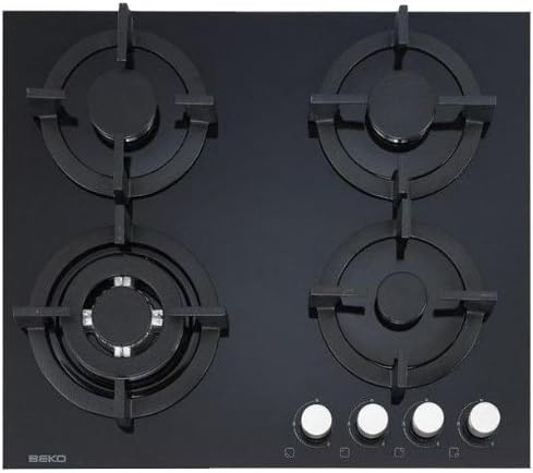 Table De Cuisson A Gaz Hilw64222s 60 Cm 4 Foyers Gaz Dont 1 Wok Double Couronne Beko Pas Cher A Prix Auchan