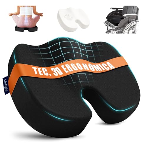 Almofada Cóccix Ortopédica Ergonômica Viscoelastico Espuma para Alívio Nervo Ciático e Hemorroida