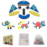 MEYALL Wooden Pattern Block Sets Animals Jigsaw Puzzle Shapes, Sorting and Stacking Game, Early Educational Toys Gift for Preschool Boys Girls Kids Children (38pcs Blocks & 64pcs Designs)