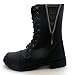 Women's Combat Lace Up Boots (5/6, BLACK PLAID)