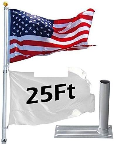 Amazon Com Leemas Inc 5 Section 25 Ft Aluminum Telescoping Flag