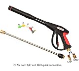 TOMIC Thunder Hardware 4000psi Pressure Washer Spray Gun with Universal M22 Connector and 5 Quick Connect nozzles for Honda Excell Troybilt, Generac, Simpson, Briggs Stratton Pressure Washers