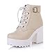Latasa Women's Lace up Block Heel Platform Ankle Boots