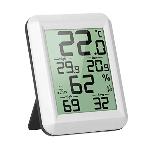 MuLuo Digital LCD Thermometer Hygrometer Electronic Temperature Humidity Meter MIN/MAX Records Indoor Weather Station