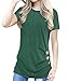 CEU Women's Short Sleeve Casual Tunic Buttons Decor Crew Neck T-Shirt