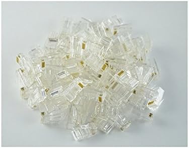 TOOTO Pack of 100 Cat6, Cat5e RJ-45 Ethernet Crimp Connectors Plug 8P8C