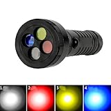 GoldFox C80 CREE R2 350LM LED Flashlight Torch, Multifunction 4 Color filter, Emergency Railway Signal Working Light Lamp,3 mode Strong Light/Low Light/Flash