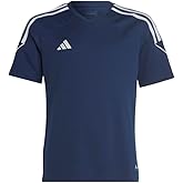 adidas Kids Boys Tiro23 V Neck Short Sleeve Jersey Soccer Cleats - Blue