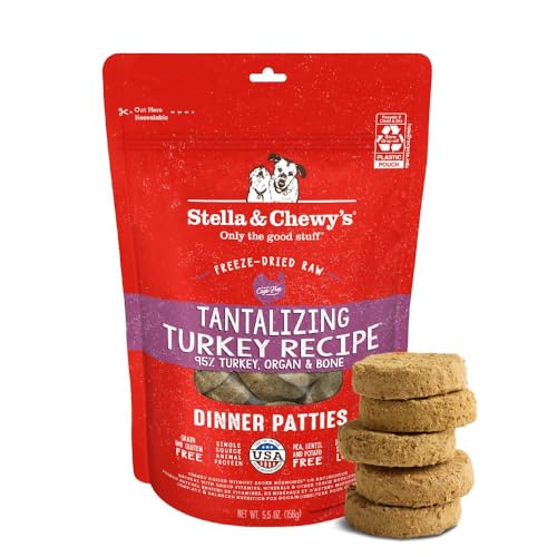 Stella & Chewy's Freeze-Dried Raw Dinner Patties - Turkey Recipe - High Protein…