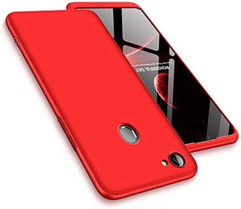 Oppo F7 Case, Ultra-Thin 360 Full Protection Case [Rugged Armor] Bumper PC Phone Cases Shockproof Protective Cover for Oppo F7 (Red)