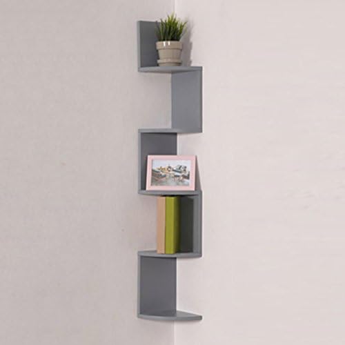 Storage shelves SUBBYE Multi-storey Living Room Kitchen Corner Shelve Northern Europe Solid Wood Wall Hanging Storage Shelf (Color : Light grey)