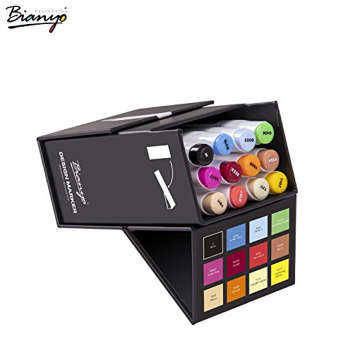 Bianyo Artist Drawing Pen, Fine and Chisel Tip, 12 Colors - Thumbnail 2
