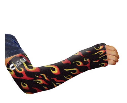 The Cast Cover - Long Arm - Black Flames (Adult 2XL/3XL)