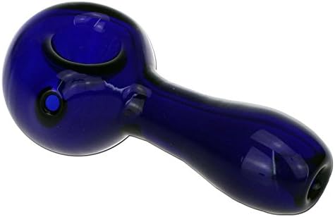 Black Leaf Glass Pipe Blue Transparent 80 mm Glass Spoon Kick Hole Pure Pipe