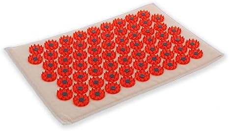 Uruss Acupressure Travel size mat (7,8 x 12 full size) inch soft substrate for sensitive skin, with magnetic insert (Red)