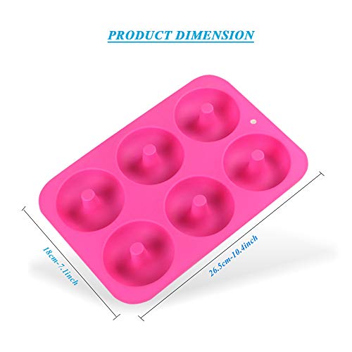 Donut Baking Pan Silicone Donut Molds 6-Cavity Non-Stick Safe Baking Tray Maker Pan Heat Resistance for Cake Biscuit Bagels Muffins