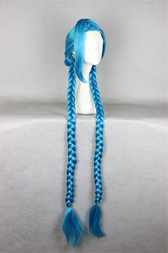 Kadiya Women Long Blue Braided Fashion Anime Synthetic Hair Cosplay Wig - Image 3