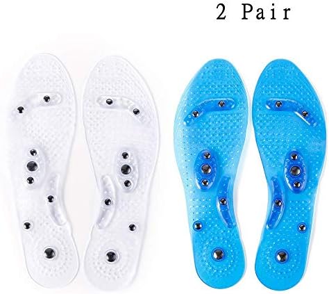 Mespirit MindInSole for feet Acupressure Magnetic Insoles for Men and Women Massage Foot Therapy Reflexology Pain Relief Helps Burn Fat Cutable Fits Washable(2 Pairs)