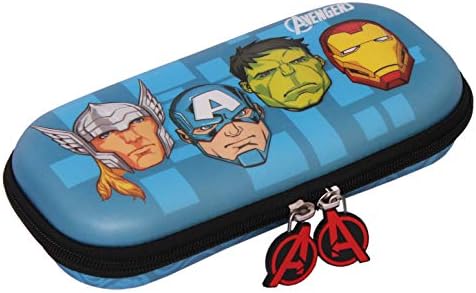 H M International Disney and Marvel Licensed 3D Character Embossed EVA Jumbo Avengers Face Hard Pencil Case