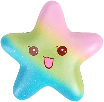 Firtink Squishy Toys Colored Starfish Shape Lovely Soft and Pinchable Scented Slow Rebound Squeeze Decompression for Kids and Adults