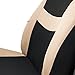 FH Group Automotive Car Seat Covers Breezy Flat Foam Padding Cloth Full Set Beige Seat Covers, Airbag and Split Rear Universal Fit Interior Accessories for Cars Trucks and SUV with Car Accessories