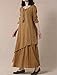 Mordenmiss Women's New Cotton Linen Long Sleeve Layered Dress Orange, One Size