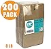 FMP Brands 200 Pack 8 lb Brown Paper Lunch Bags, 12.4 x 6 x 4