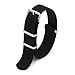 2pc Ritche 22mm Nylon Striped Black，black/gray Interchangeable Replacement Watch Strap Band