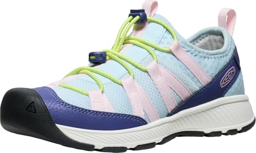 KEEN Motozoa Comfortable Easy On Breathable Lightweight Athletic Sneakers, Skipper Blue/Giggle Pink, 7 US Unisex Big Kid