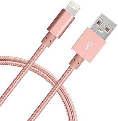 Braided Cable, 6FT Lightning Cable Rose Gold Nylon Braided Series - for iPhone 6S Plus 6 Plus SE 5S 5 iPad iPod (6ft 8Pin charger Rose Gold)