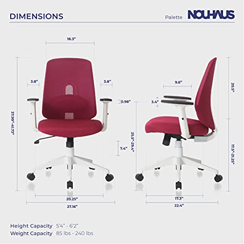 NOUHAUS Palette Ergonomic Office Chair Comfortable Swivel Computer Desk